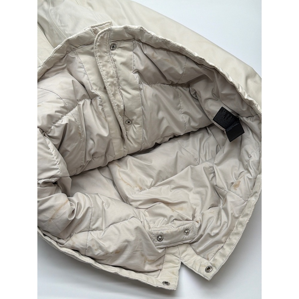 The North Face HyVent Women Parka Jacket Hooded Insulated Cream Beige Longline M - Picture 10 of 16